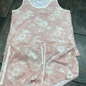 Lucky Brand Pink Floral 2 Piece Pajama Set Size Large